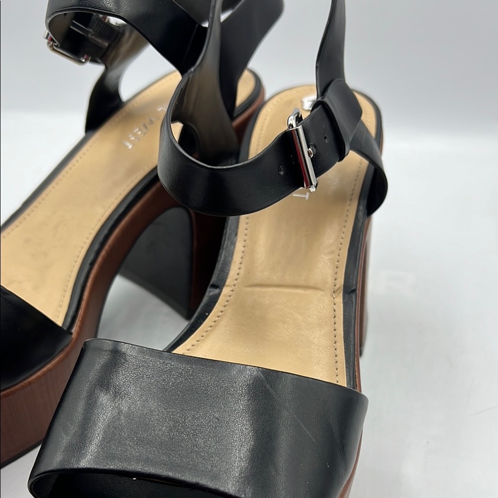 Nine West Sz‎ 10 Openit 9 Black and Brown Platform Sandals NEW - Picture 9 of 15